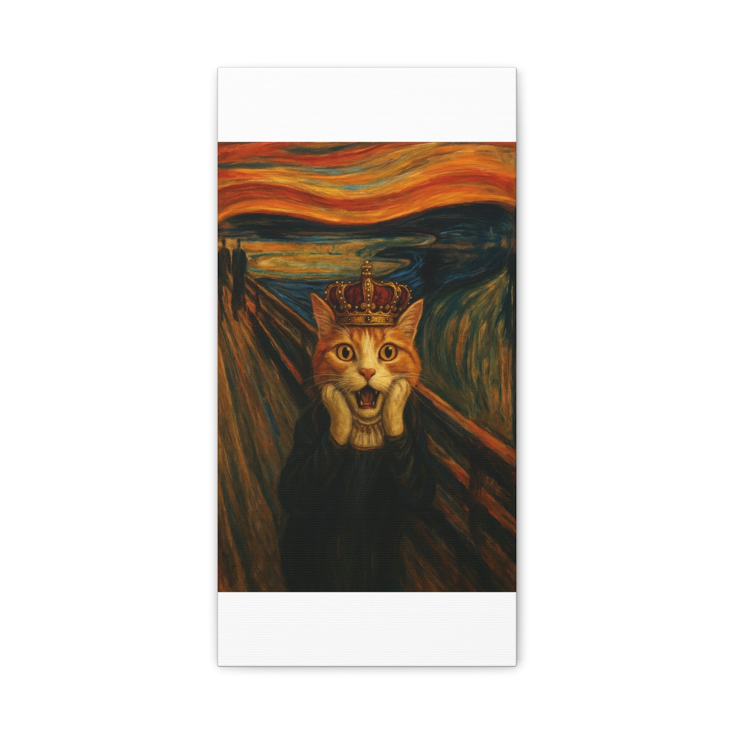 Cat Art of The Scream, Colorful Funny Cat Lovers, Wall Art, Home Decor, Cat Owners Gift, Cat Lover Gift