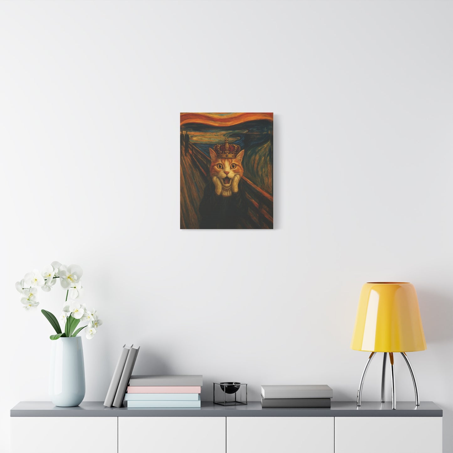 Cat Art of The Scream, Colorful Funny Cat Lovers, Wall Art, Home Decor, Cat Owners Gift, Cat Lover Gift