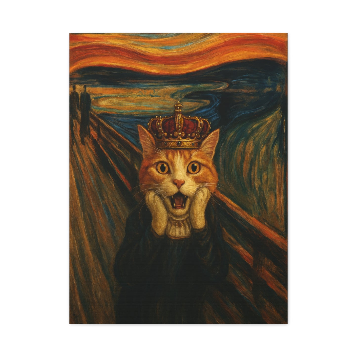 Cat Art of The Scream, Colorful Funny Cat Lovers, Wall Art, Home Decor, Cat Owners Gift, Cat Lover Gift