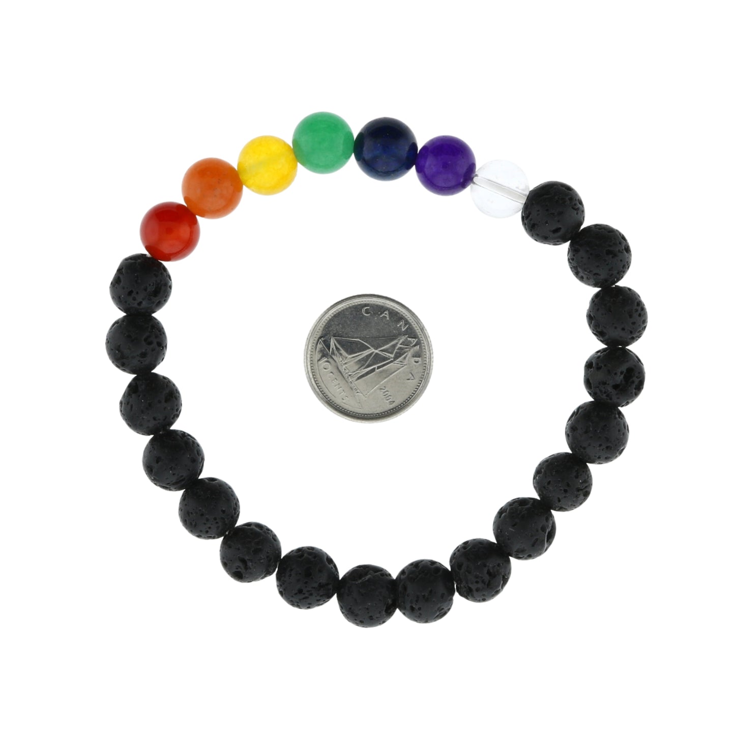 Black Lava Chakra Bracelet - 8mm