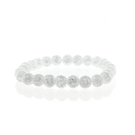 Crackle Quartz Round Bracelet - 8mm