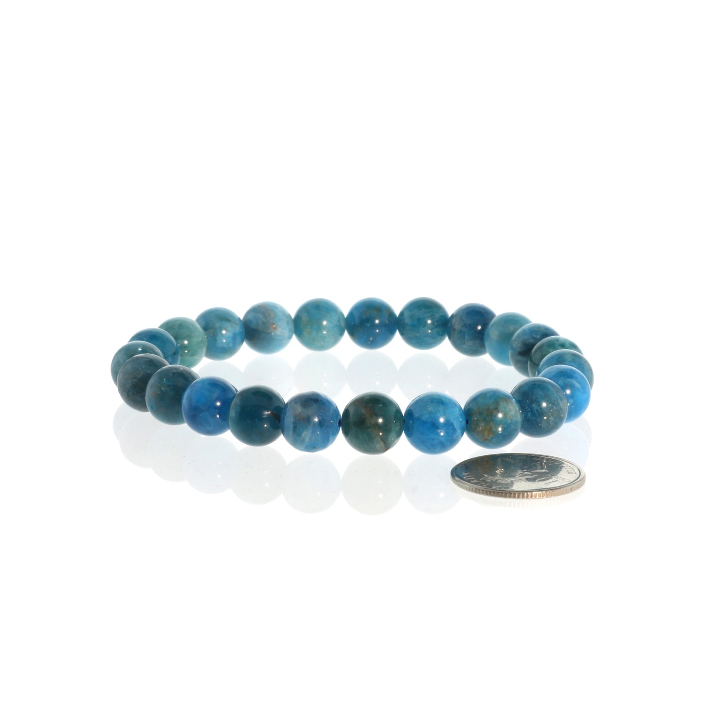 Apatite Blue Bead Bracelet