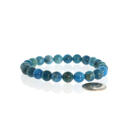 Apatite Blue Bead Bracelet