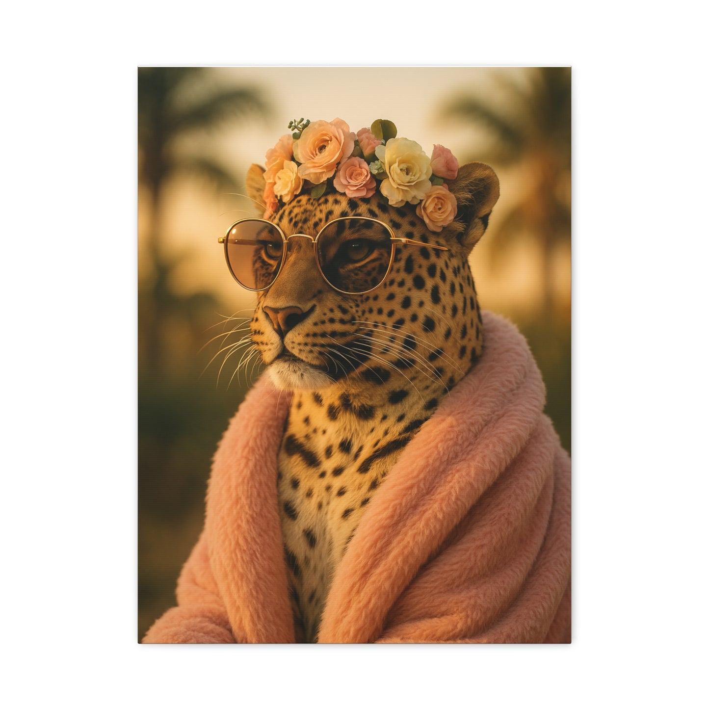 Canvas Print, Leopard Artwork, Whimsical Wall Decor, Home Decor Gift, Animal Lover Gift, Floral Leopard Painting, 1 25 inch Canvas Print