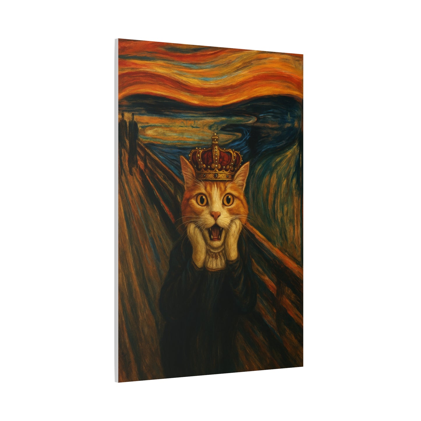 Cat Art of The Scream, Colorful Funny Cat Lovers, Wall Art, Home Decor, Cat Owners Gift, Cat Lover Gift
