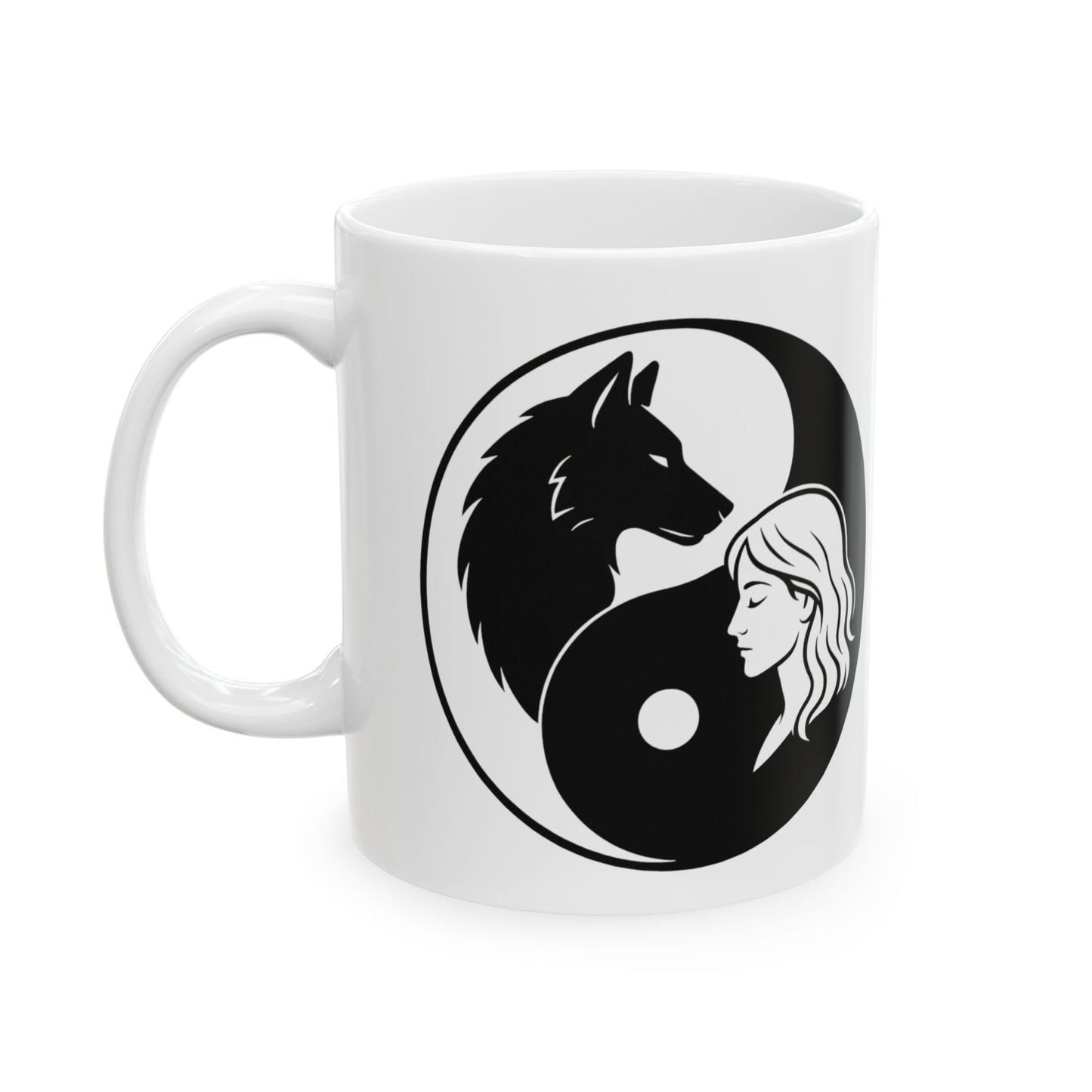 Lone Wolf Empath Ceramic Mug — 11oz & 15oz Coffee Cup - US SHIPPING