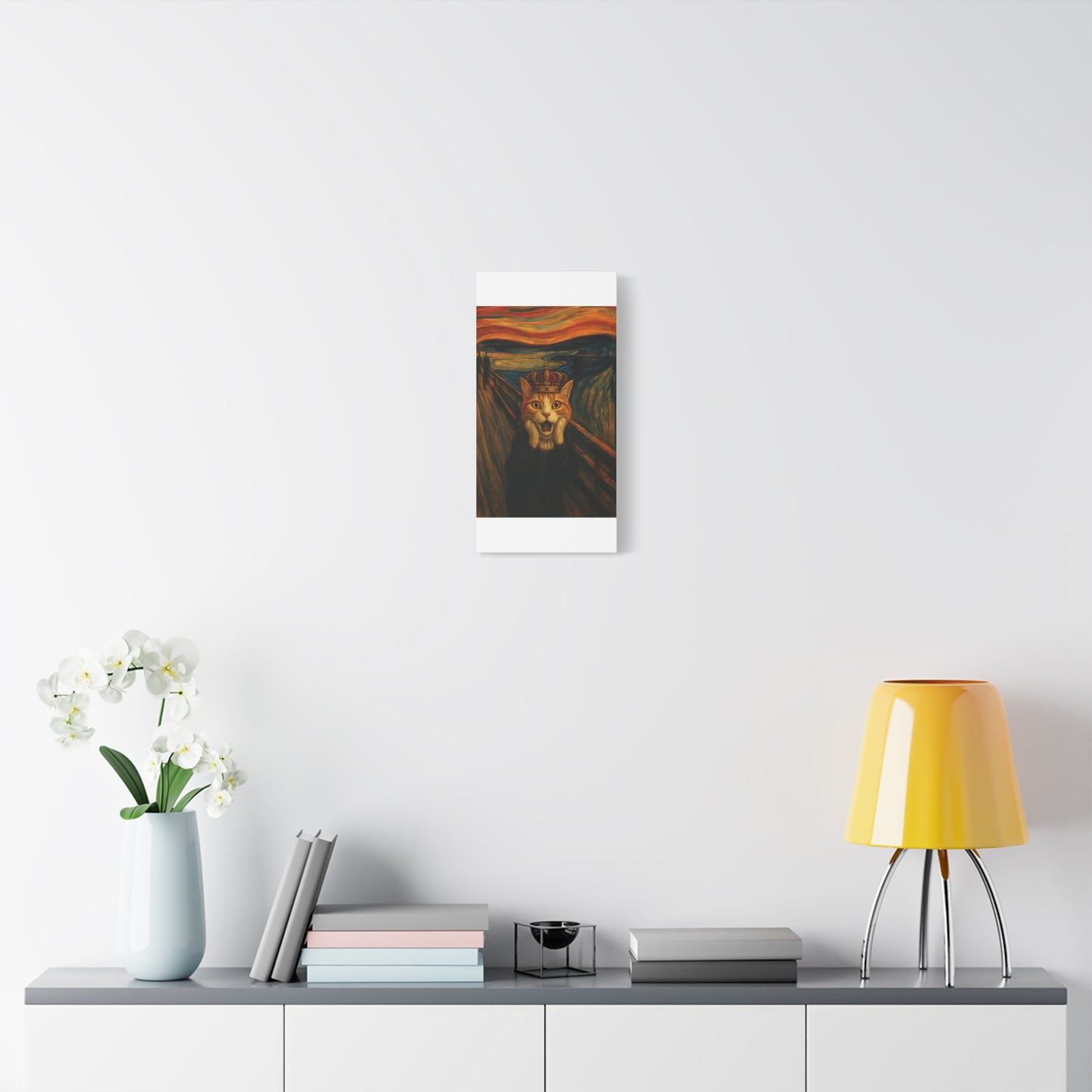 Cat Art of The Scream, Colorful Funny Cat Lovers, Wall Art, Home Decor, Cat Owners Gift, Cat Lover Gift