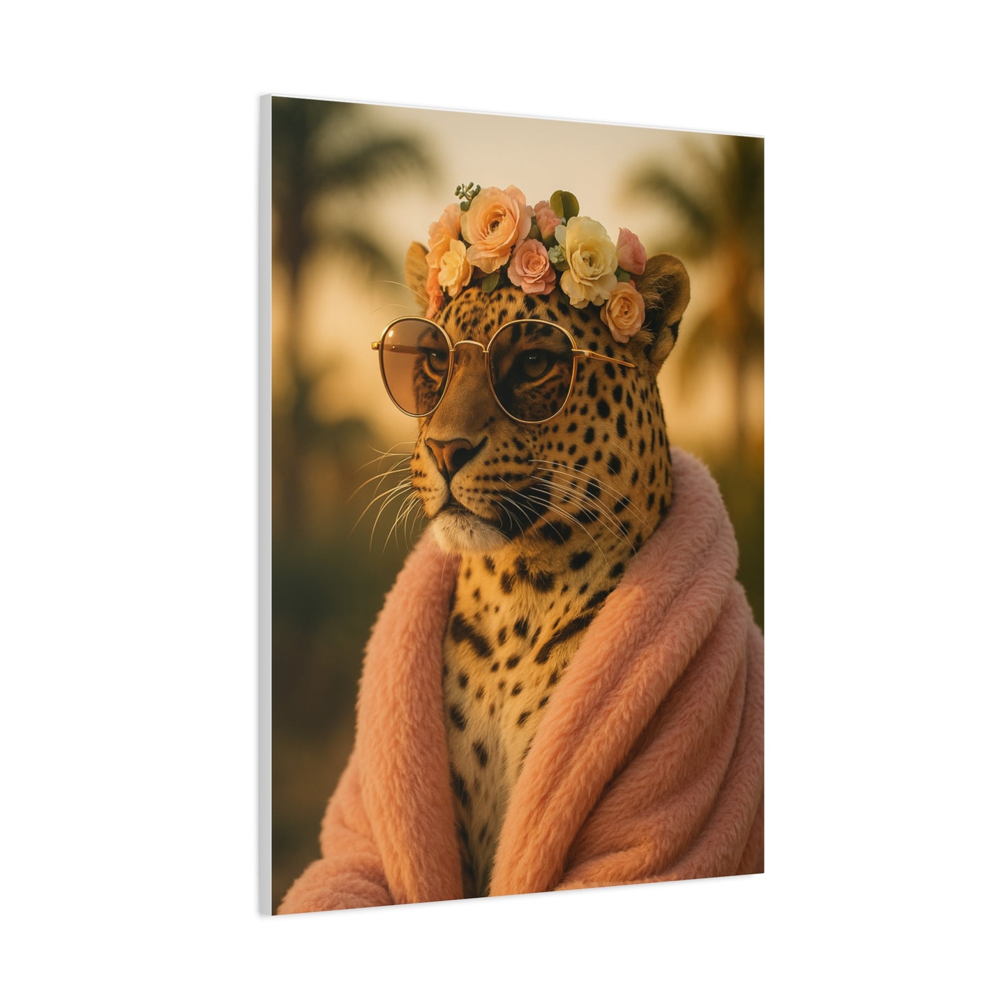 Canvas Print, Leopard Artwork, Whimsical Wall Decor, Home Decor Gift, Animal Lover Gift, Floral Leopard Painting, 1 25 inch Canvas Print