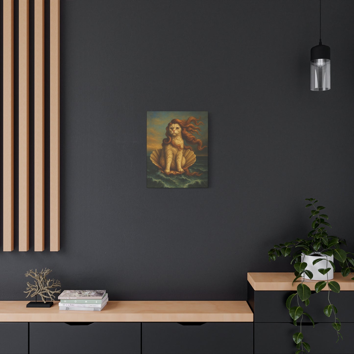Venus Whimsical Cat Print, Feline Decor, Pet Lover Gift - Stretched Matte Canvas 1 25", Home Decor, Cat Wall Decor