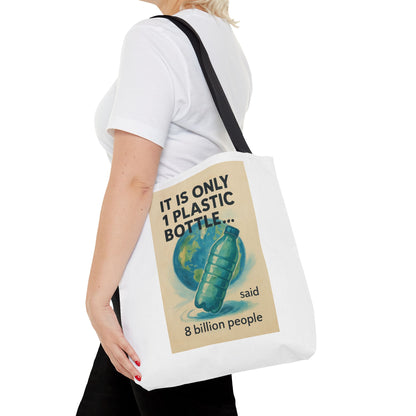 Eco-Friendly Tote Bag, Recycling Message, Save Earth, Plastic Bottle, Reusable Bag, Environmental Awareness, Sustainable Shopping