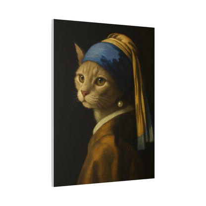Girl with the Pearl Earring, Cat Art, Wall Decor, Fine Art, Home Decor, Animal Lover Gift