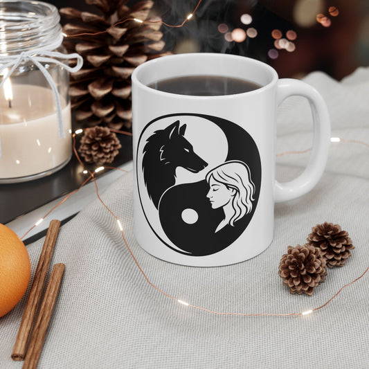 Lone Wolf Empath Ceramic Mug — 11oz & 15oz Coffee Cup - US SHIPPING