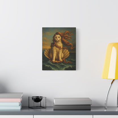 Venus Whimsical Cat Print, Feline Decor, Pet Lover Gift - Stretched Matte Canvas 1 25", Home Decor, Cat Wall Decor