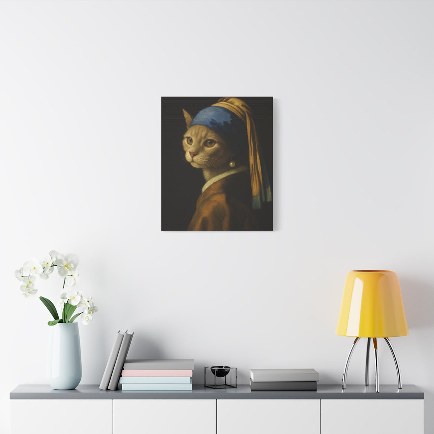 Girl with the Pearl Earring, Cat Art, Wall Decor, Fine Art, Home Decor, Animal Lover Gift