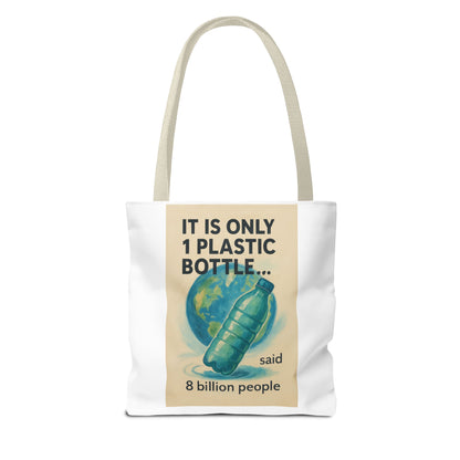 Eco-Friendly Tote Bag, Recycling Message, Save Earth, Plastic Bottle, Reusable Bag, Environmental Awareness, Sustainable Shopping