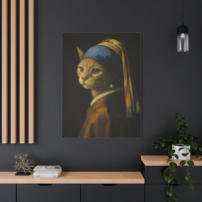Girl with the Pearl Earring, Cat Art, Wall Decor, Fine Art, Home Decor, Animal Lover Gift