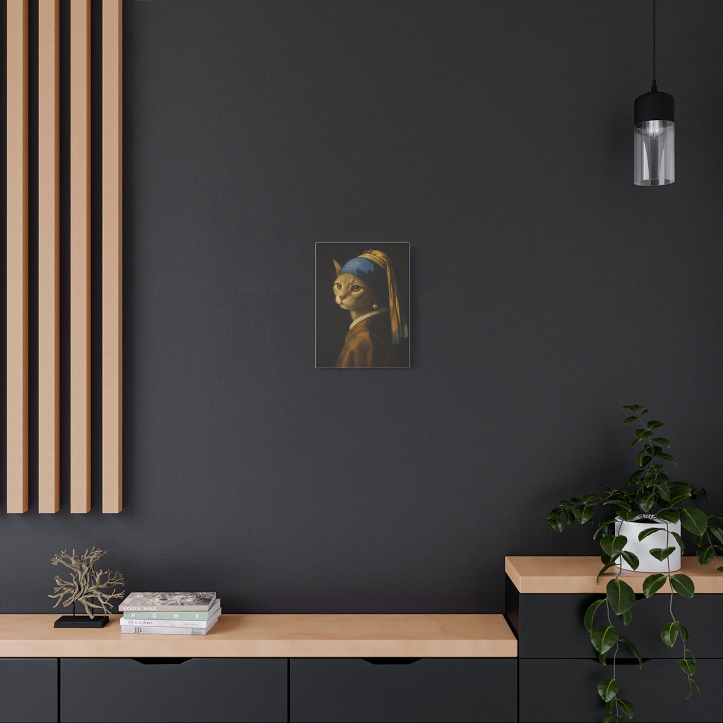 Girl with the Pearl Earring, Cat Art, Wall Decor, Fine Art, Home Decor, Animal Lover Gift