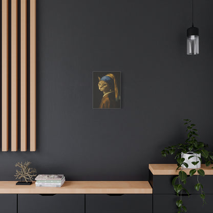 Girl with the Pearl Earring, Cat Art, Wall Decor, Fine Art, Home Decor, Animal Lover Gift