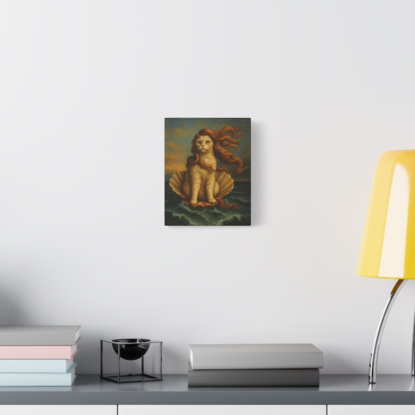 Venus Whimsical Cat Print, Feline Decor, Pet Lover Gift - Stretched Matte Canvas 1 25", Home Decor, Cat Wall Decor