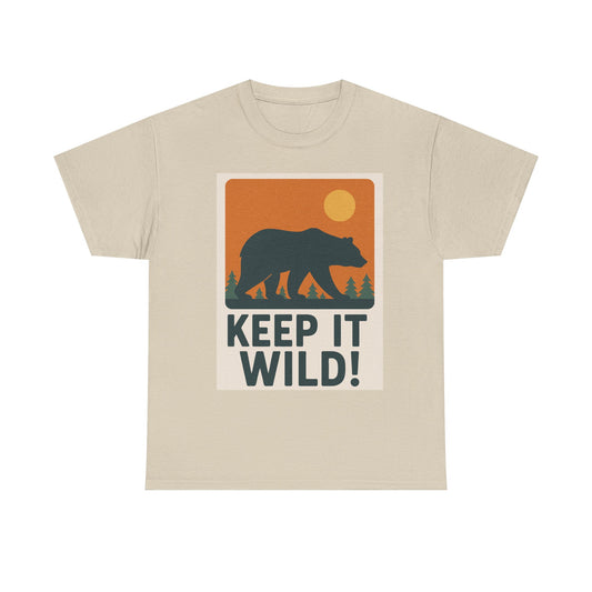 Keep It Wild Unisex Heavy Cotton Tee, Nature T-Shirt, Gift for Outdoors Lovers, Camping Apparel, Wilderness Fashion, Eco-Friendly Tee