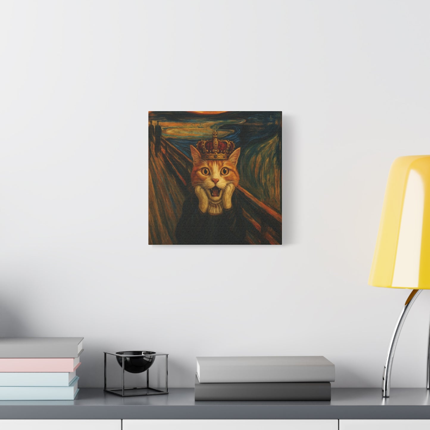 Cat Art of The Scream, Colorful Funny Cat Lovers, Wall Art, Home Decor, Cat Owners Gift, Cat Lover Gift