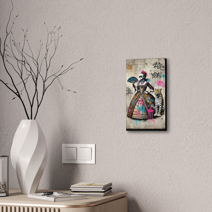 Canvas Print, Street Art Wall Decor, Graffiti Home Art, Queen with Fan, Leopard, Bohemian Decor, Urban Art Poster