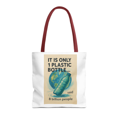 Eco-Friendly Tote Bag, Recycling Message, Save Earth, Plastic Bottle, Reusable Bag, Environmental Awareness, Sustainable Shopping