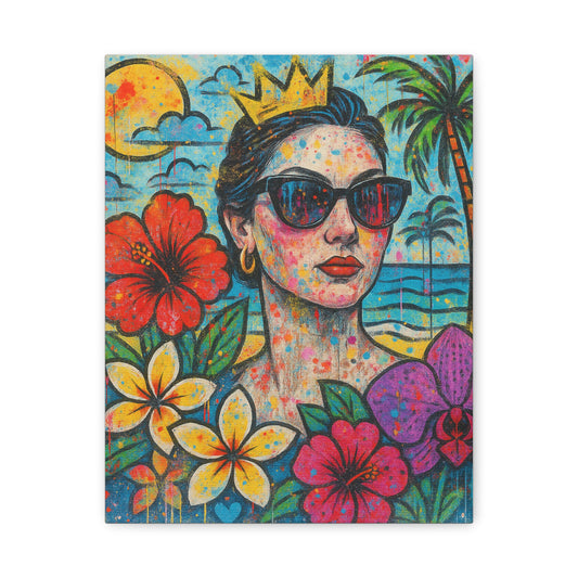 Vibrant Summer Canvas Art, Colorful Home Decor, Tropical Wall Art, Beach Vibe Decor, Perfect for Gift Giving