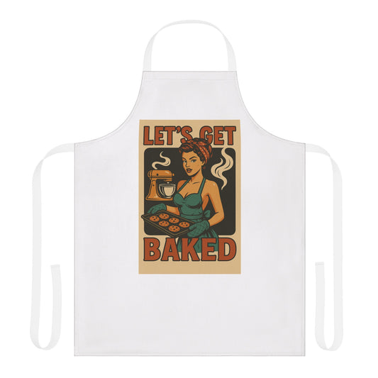 Vintage Style Baking Apron - Let's Get Baked, Culinary Gift, Retro Kitchen Decor, Cooking Gift for Her, Baking Enthusiast
