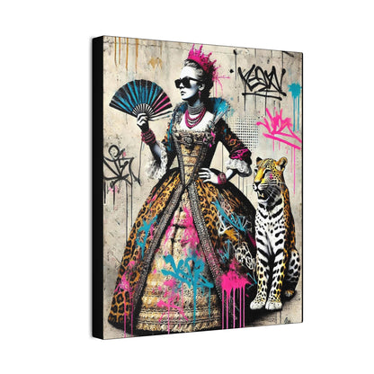 Canvas Print, Street Art Wall Decor, Graffiti Home Art, Queen with Fan, Leopard, Bohemian Decor, Urban Art Poster