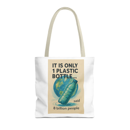 Eco-Friendly Tote Bag, Recycling Message, Save Earth, Plastic Bottle, Reusable Bag, Environmental Awareness, Sustainable Shopping