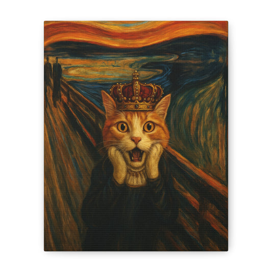 Cat Art of The Scream, Colorful Funny Cat Lovers, Wall Art, Home Decor, Cat Owners Gift, Cat Lover Gift
