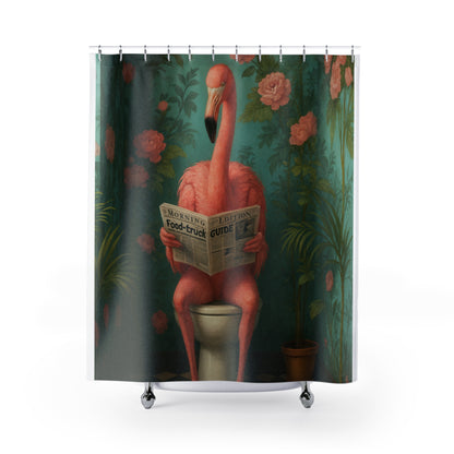 Whimsical Flamingo Shower Curtains with Vibrant Floral Design for Bathroom Decor, Fun Gift for Bird Lovers, Unique Home Accessory
