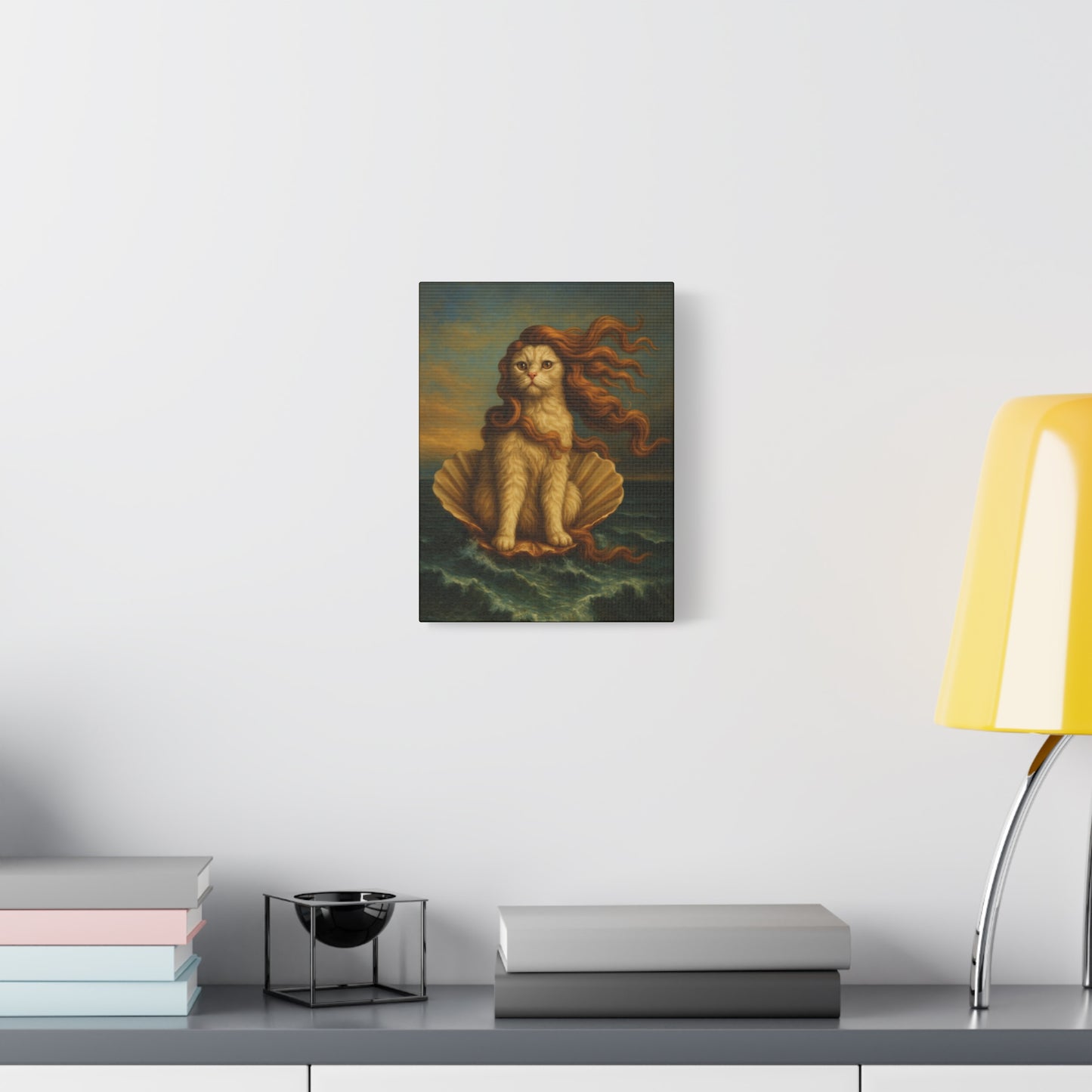 Venus Whimsical Cat Print, Feline Decor, Pet Lover Gift - Stretched Matte Canvas 1 25", Home Decor, Cat Wall Decor