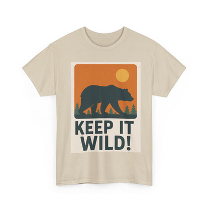 Keep It Wild Unisex Heavy Cotton Tee, Nature T-Shirt, Gift for Outdoors Lovers, Camping Apparel, Wilderness Fashion, Eco-Friendly Tee