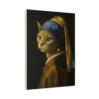 Girl with the Pearl Earring, Cat Art, Wall Decor, Fine Art, Home Decor, Animal Lover Gift