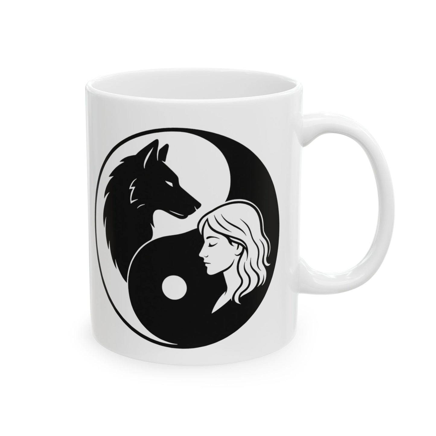 Lone Wolf Empath Ceramic Mug — 11oz & 15oz Coffee Cup - US SHIPPING