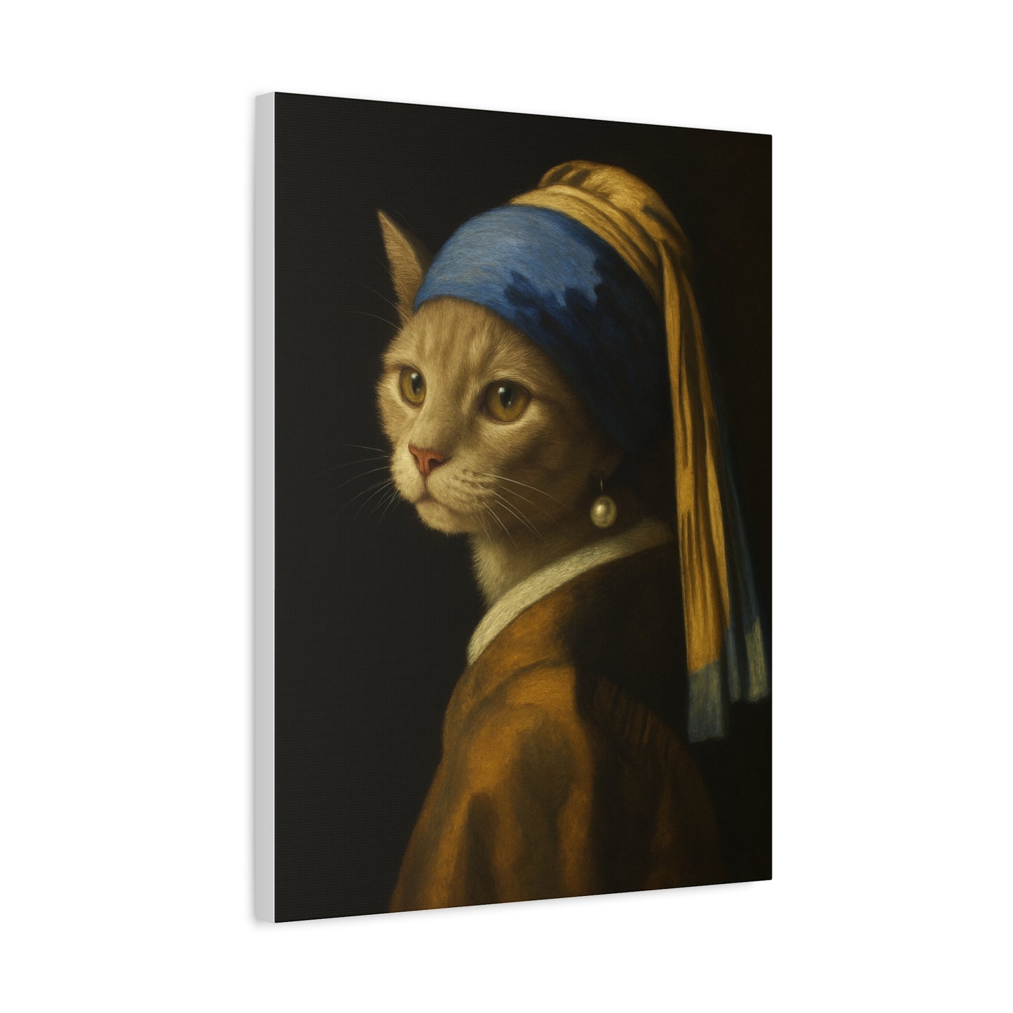 Girl with the Pearl Earring, Cat Art, Wall Decor, Fine Art, Home Decor, Animal Lover Gift
