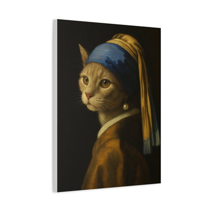 Girl with the Pearl Earring, Cat Art, Wall Decor, Fine Art, Home Decor, Animal Lover Gift