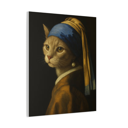 Girl with the Pearl Earring, Cat Art, Wall Decor, Fine Art, Home Decor, Animal Lover Gift