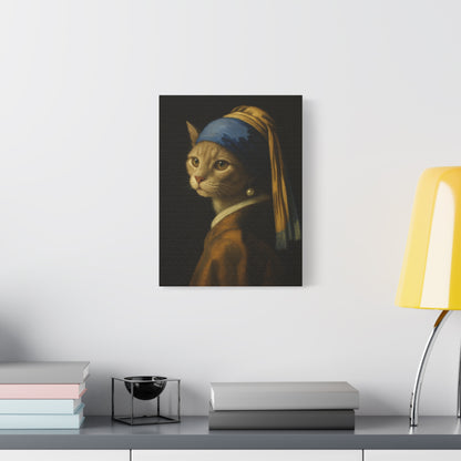 Girl with the Pearl Earring, Cat Art, Wall Decor, Fine Art, Home Decor, Animal Lover Gift