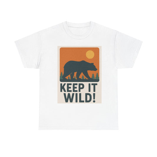 Keep It Wild Unisex Heavy Cotton Tee, Nature T-Shirt, Gift for Outdoors Lovers, Camping Apparel, Wilderness Fashion, Eco-Friendly Tee