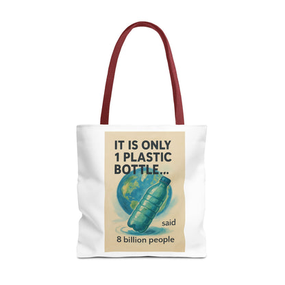 Eco-Friendly Tote Bag, Recycling Message, Save Earth, Plastic Bottle, Reusable Bag, Environmental Awareness, Sustainable Shopping