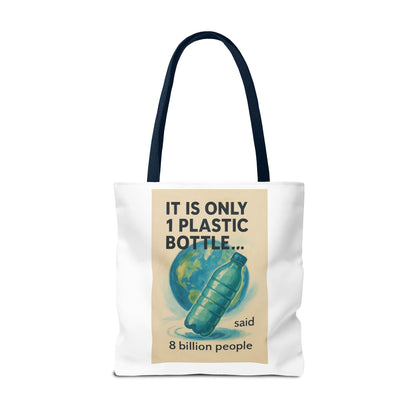 Eco-Friendly Tote Bag, Recycling Message, Save Earth, Plastic Bottle, Reusable Bag, Environmental Awareness, Sustainable Shopping