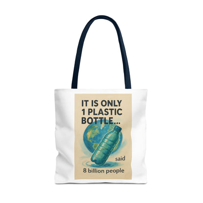 Eco-Friendly Tote Bag, Recycling Message, Save Earth, Plastic Bottle, Reusable Bag, Environmental Awareness, Sustainable Shopping