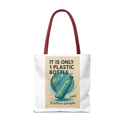 Eco-Friendly Tote Bag, Recycling Message, Save Earth, Plastic Bottle, Reusable Bag, Environmental Awareness, Sustainable Shopping