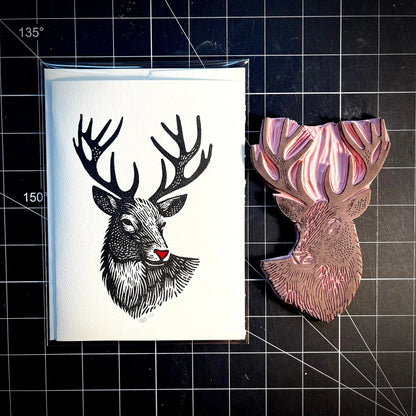 Guide My Slay Tonight Holiday Card | LINOCUT CARD