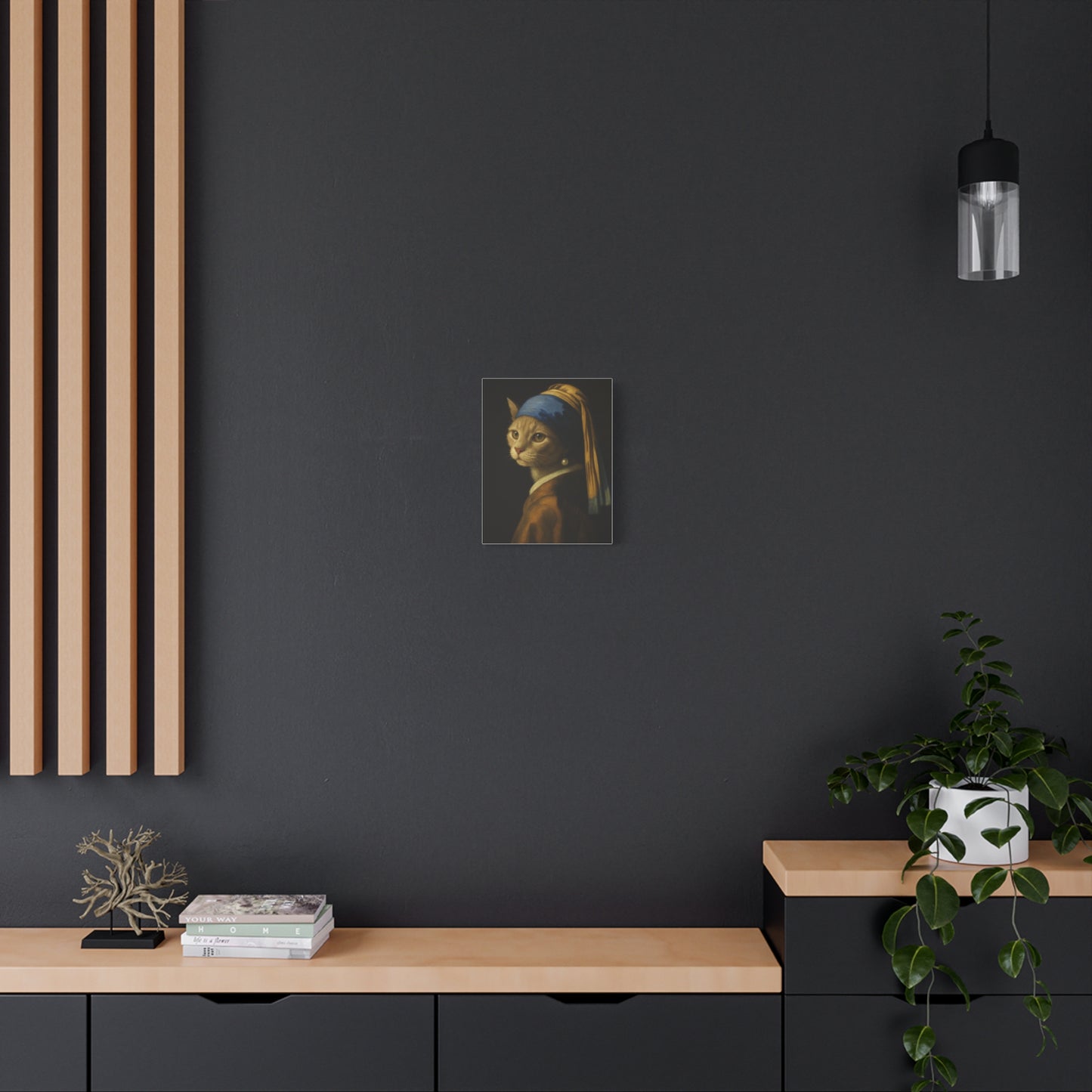 Girl with the Pearl Earring, Cat Art, Wall Decor, Fine Art, Home Decor, Animal Lover Gift