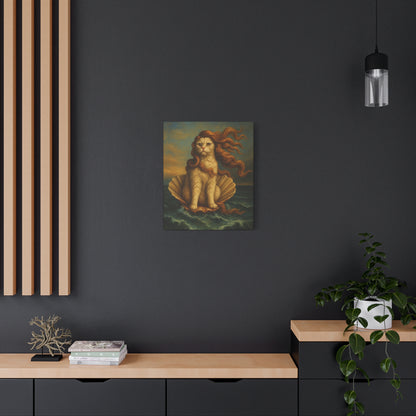 Venus Whimsical Cat Print, Feline Decor, Pet Lover Gift - Stretched Matte Canvas 1 25", Home Decor, Cat Wall Decor