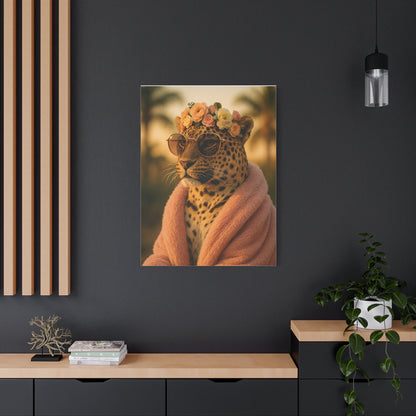 Canvas Print, Leopard Artwork, Whimsical Wall Decor, Home Decor Gift, Animal Lover Gift, Floral Leopard Painting, 1 25 inch Canvas Print